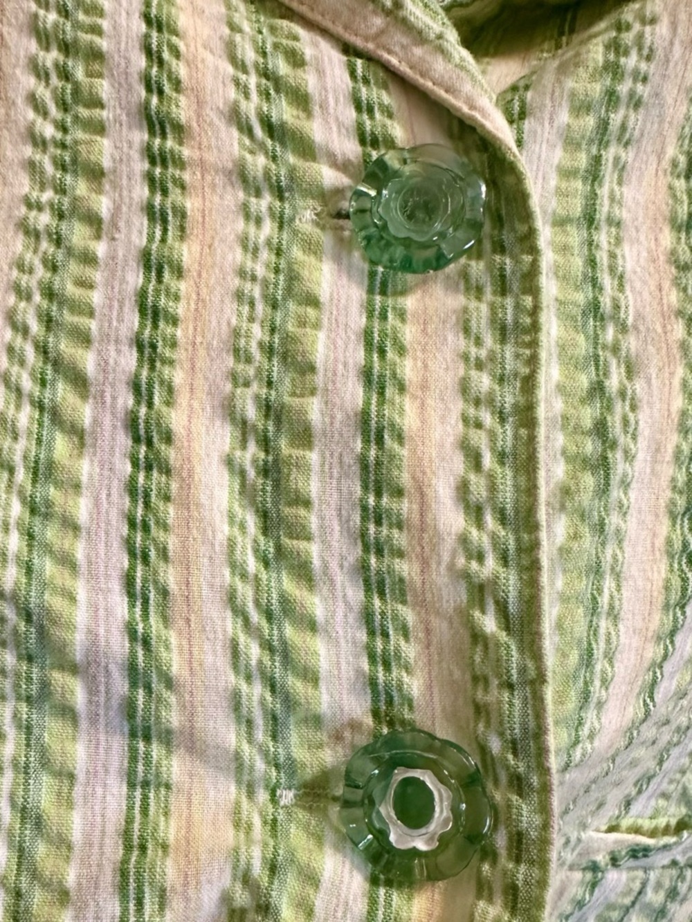 Vintage Green Seersucker Stripe Blazer Jacket Coastal Prep Size M Fits S - Picture 13 of 13
